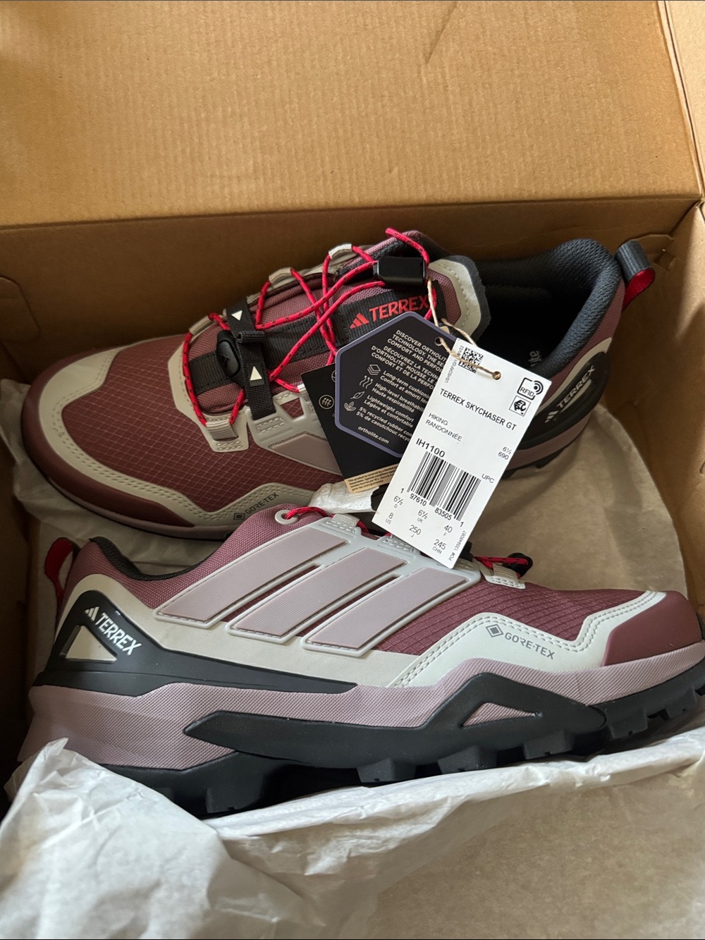 adidas Terrex Women's Trail Running Shoes - Burgundy and Gray